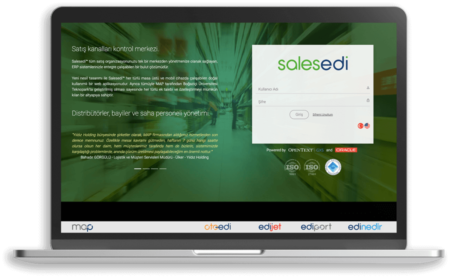 SALESEDI sales network management system screen